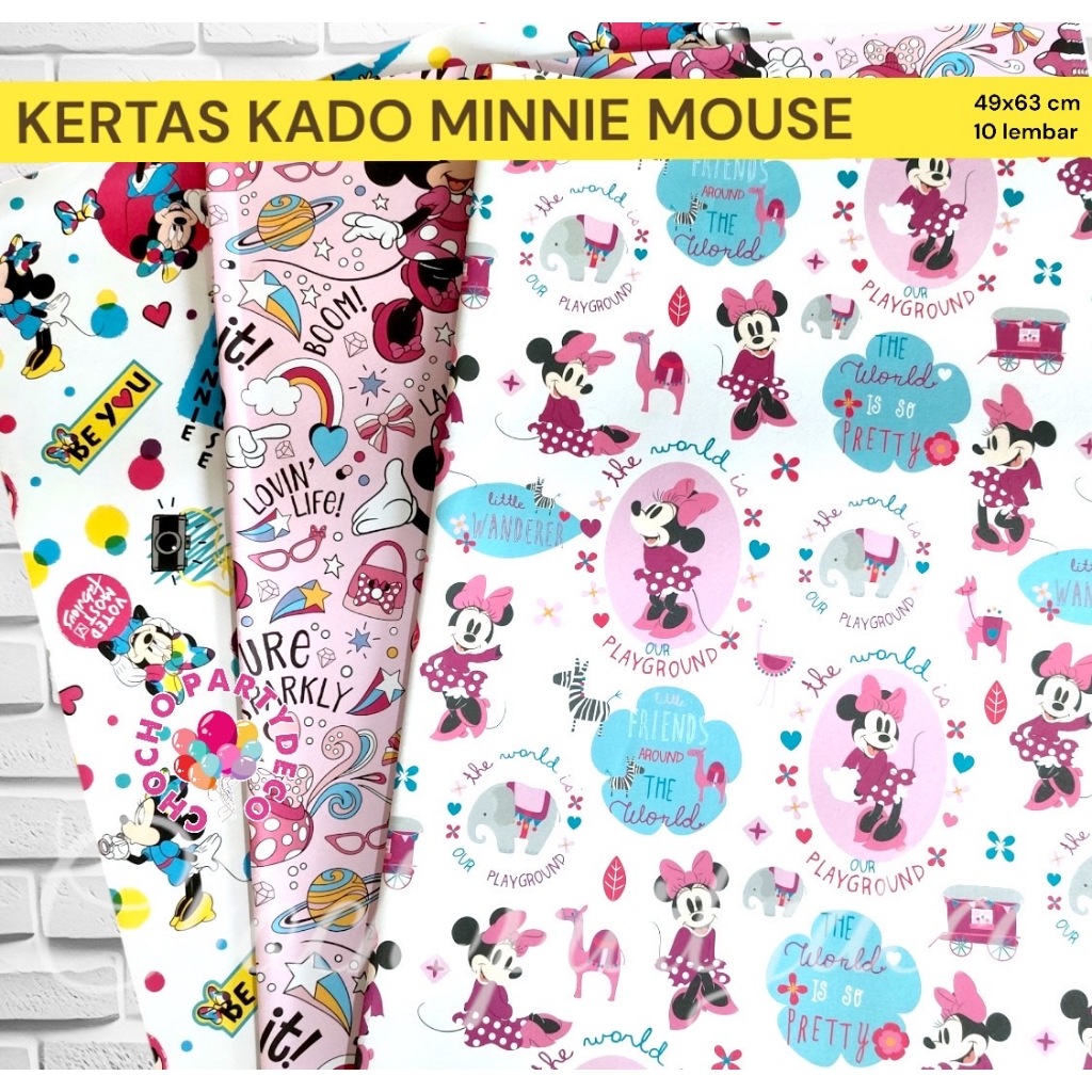

KERTAS KADO MINNIE MOUSE ISI 10 / Kertas Kado MINNIE MOUSE