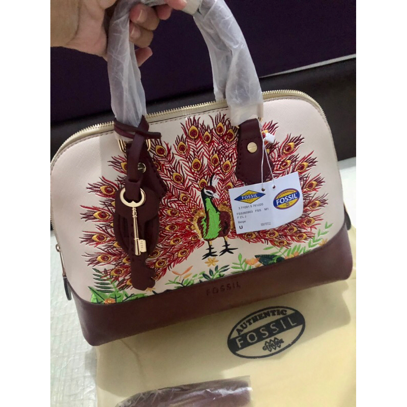 Tas Alma Fos Motif Merak Bordir