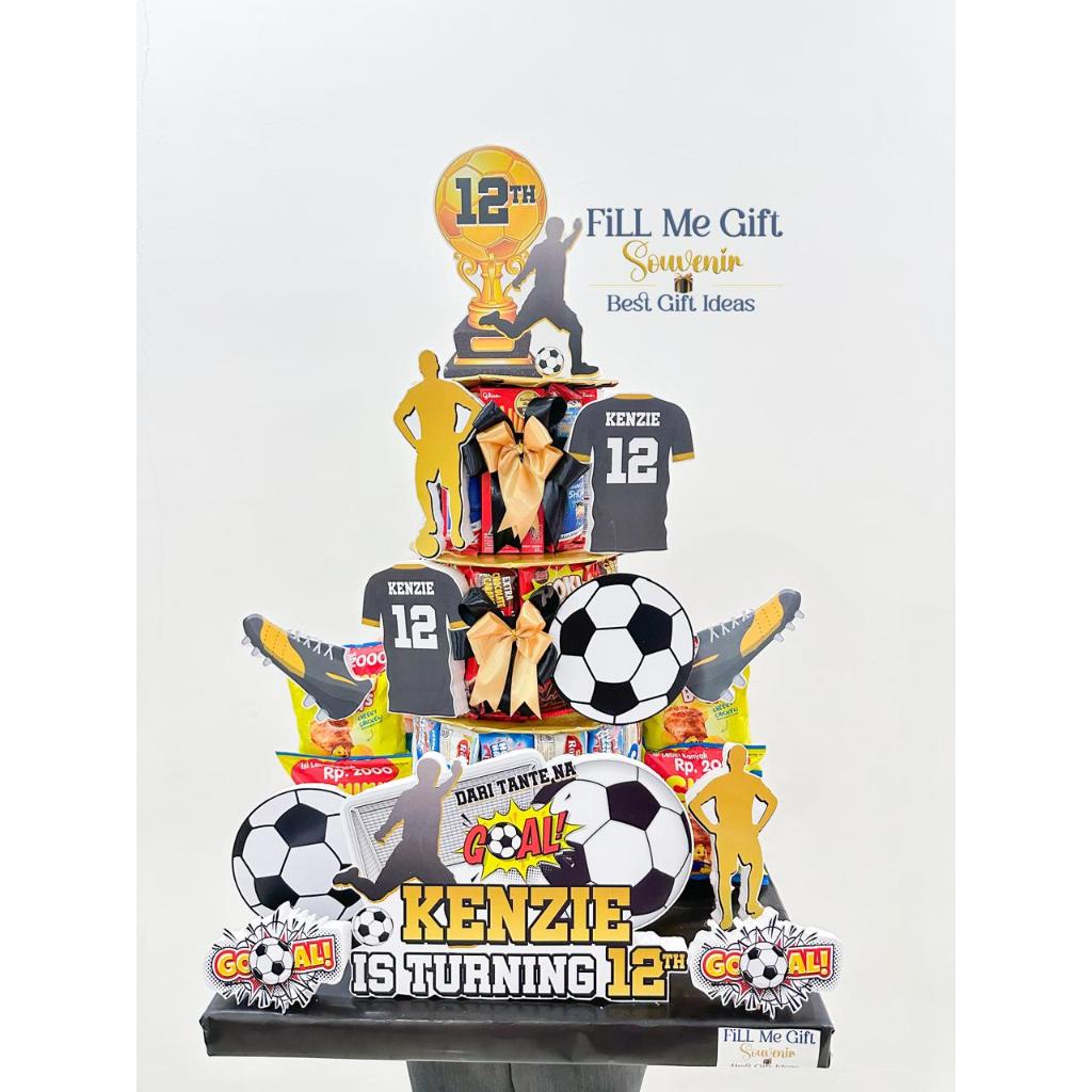 

JT - Sepak Bola Black Gold - Snack Tart Tower Cake Birthday / Kue Cemilan Snack Ulang Tahun