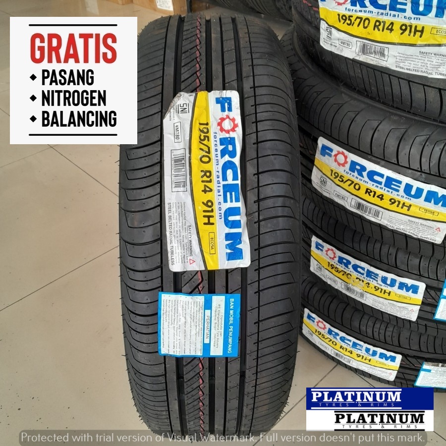 BAN MOBIL FORCEUM ECOSA 195 70 RING14 II 195 70 R14 TAHUN PEMBUATAN TERBARU