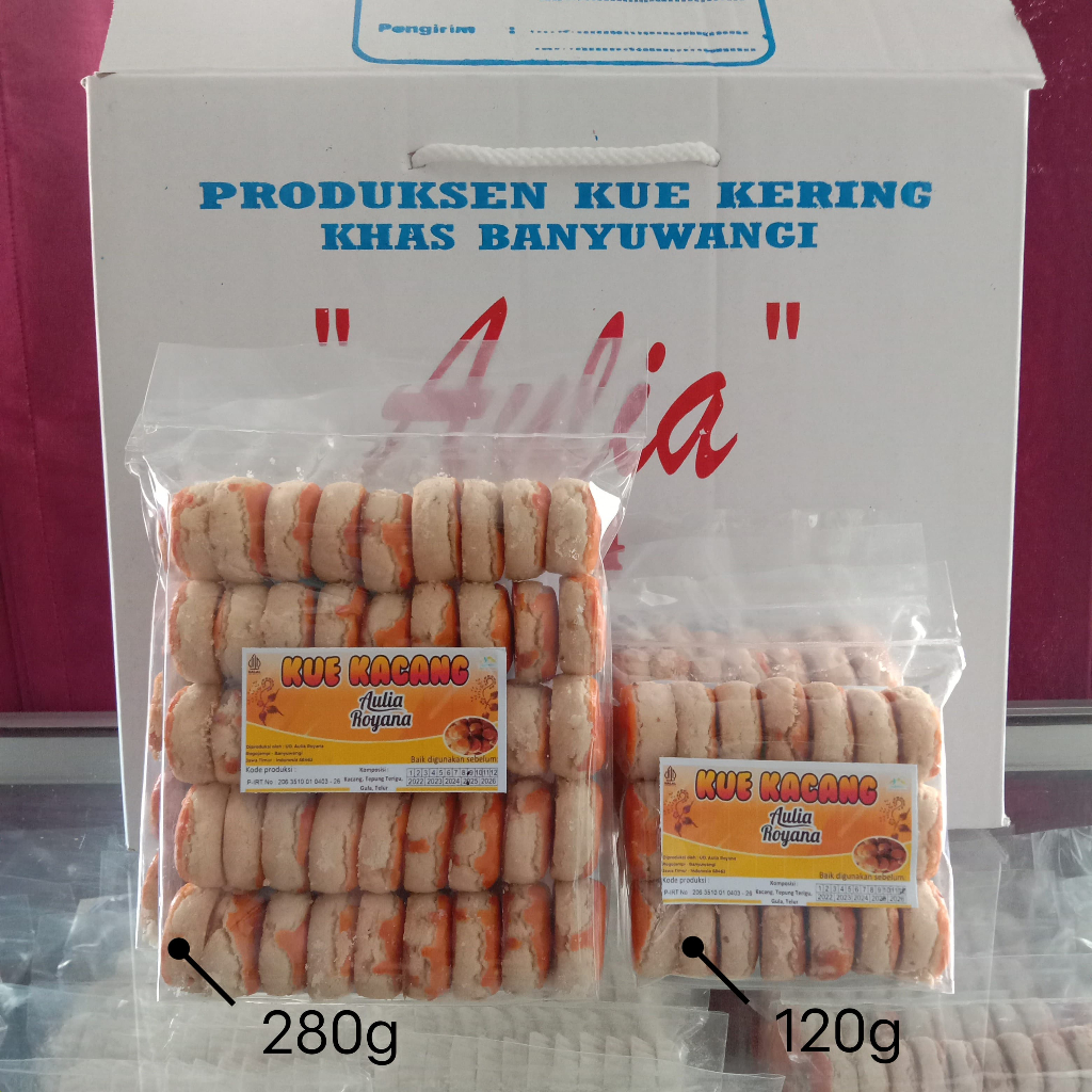 

Kue Kacang Original Kemasan 280g (isi 45 biji ) By Aulia Royana Khas Banyuwangi