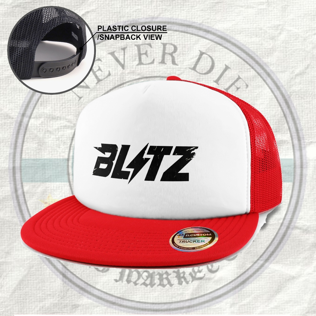 BLITZ Snapback/Death Trash Metal /Snapback/Snapback jaring/Snapback Band/Topi Trucker /Topi Jaring /
