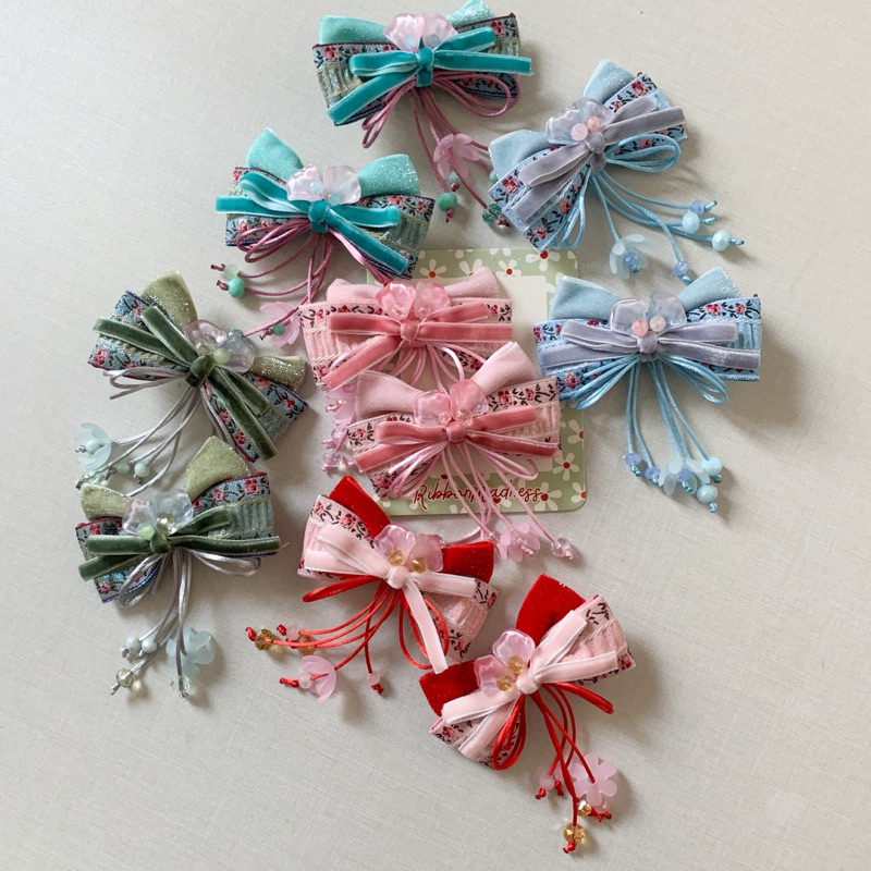 Sakura Lantern Bow / jepit rambut Imlek anak ribbonmadness