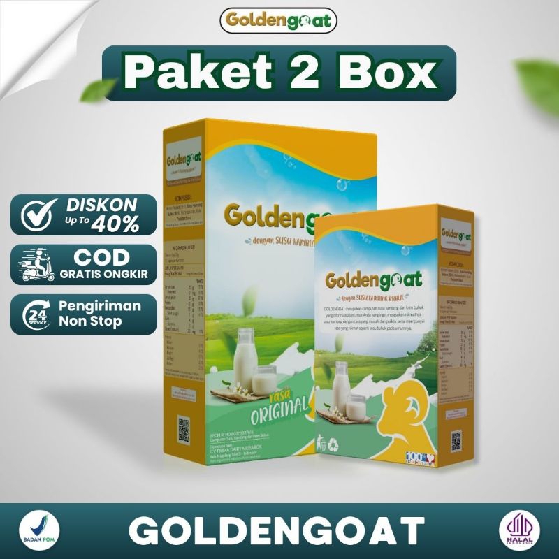 

PAKET HEMAT 2 BOX SUSU KAMBING ETAWA BUBUK GOLDENGOAT ALAMI MURAH ORIGINAL UNTUK ATASI NYERI TULANG PUNGGUNG SENDI ASAM URAT PEGAL LINU SYARAF KEJEPIT ASMA SESAK NAFAS BATUK MENAHUN PARU-PARU NYERI DADA
