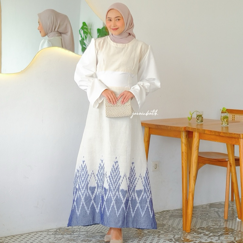 KAMAYA GAMIS WANITA BATIK TENUN KOMBINASI