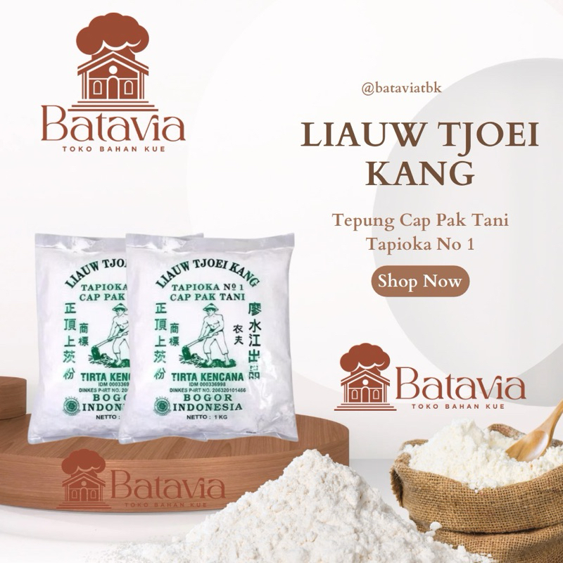 

Tepung Tapioka No. 01 Liauw Tjoei Kang | Tepung Cap Tani 500g dan 1kg