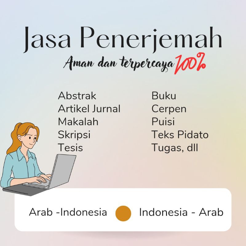 Jasa Penejemah Bahasa Arab-Bahasa Indonesia / Bahasa Indonesia-Bahasa Arab