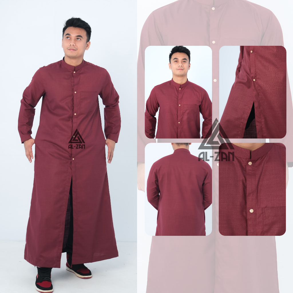 Jubah Slimfit Gamis Pria Jubah Belah Jubah Rompi Jubah Luaran Jubah Gamis Lapisan Gamis Pria Muslim