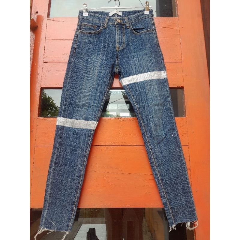 Preloved Celana Jeans Pensil Rawis, Celana Jeans Pensil, Celana Pensil Rawis, Celana Pensil