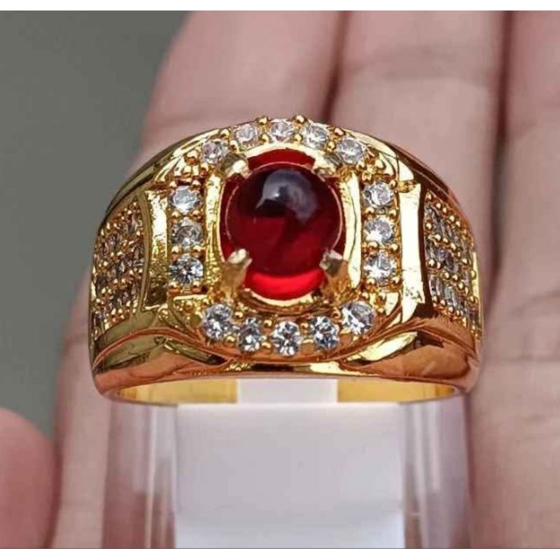 CINCIN BATU AKIK Merah Delima MD Bangkok  Asli 100%