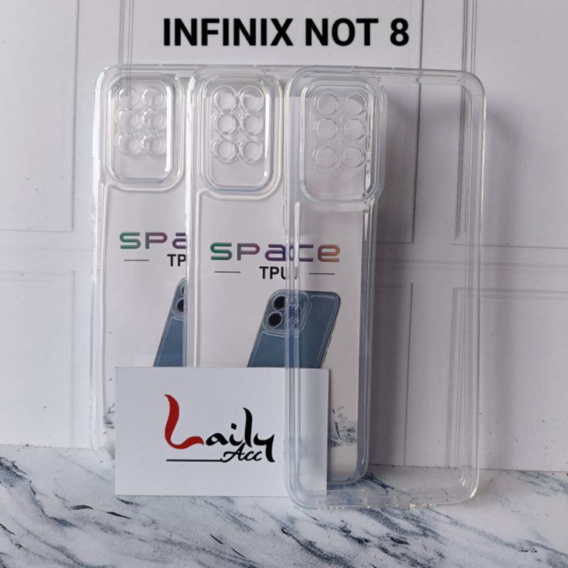 SOFT CASE SPACE CLEAR TRANSPARAN INFINIX NOTE 8 SILIKON PROTECT CAMERA