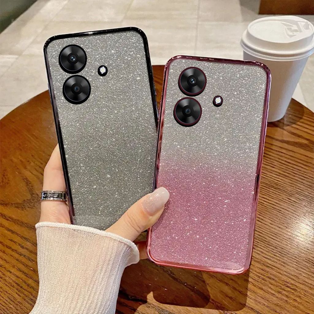 Casing Realme Note 60 SoftCase Aesthetic Glitter Premium