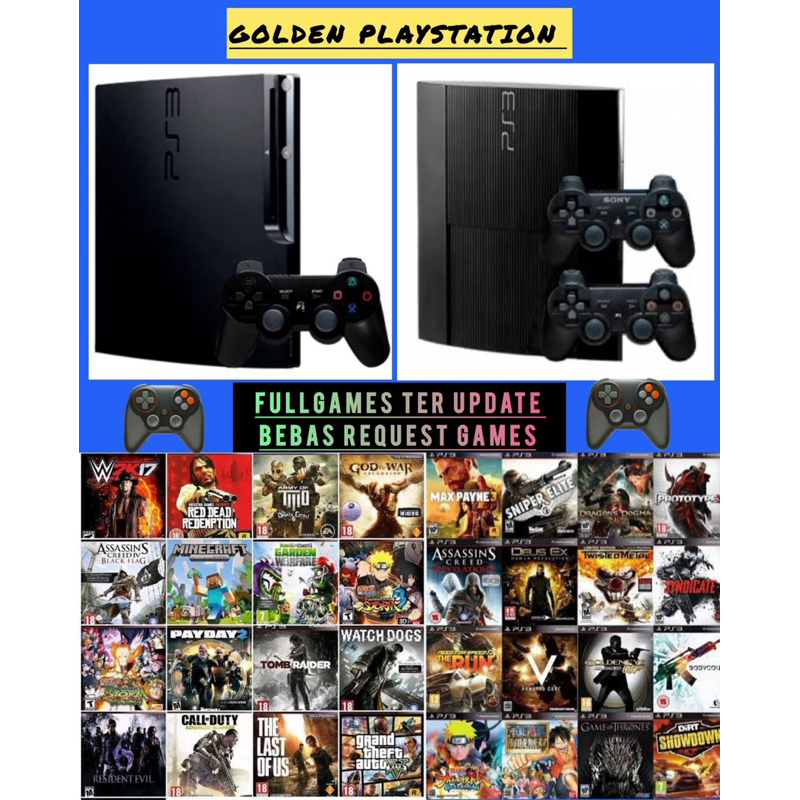 PLAYSTATION 3 PS3 SLIM SERI 25 SONY CFW 500GB +1 TAHUN GARANSI