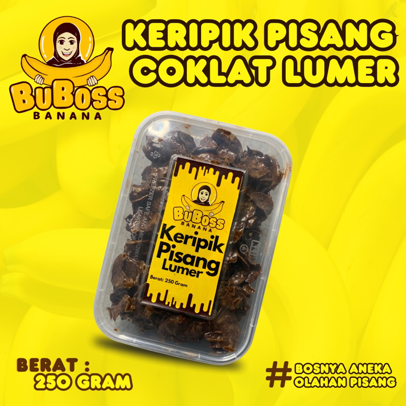 

Kripik Pisang Coklat Lumer Buboss Banana 250 Gram