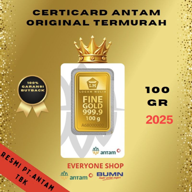 LM LOGAM MULIA EMAS ANTAM 100 GRAM TERBARU