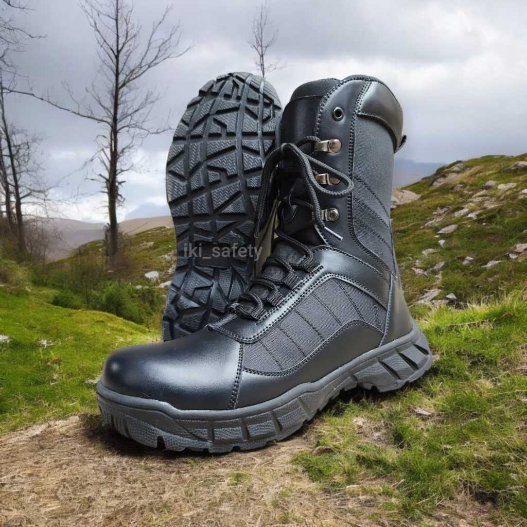 Sepatu Pdl Tni Polri Jatah Pembagian PDL Boots agumy Terlaris Hitam 8 Inci