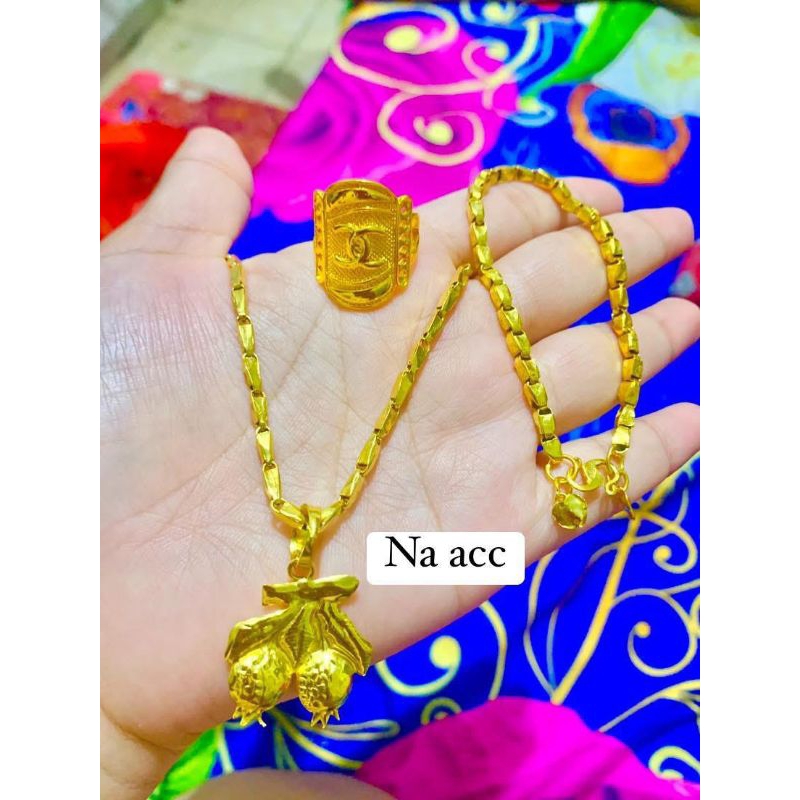 1 set padi bonus cincin & liontin Lapis emas