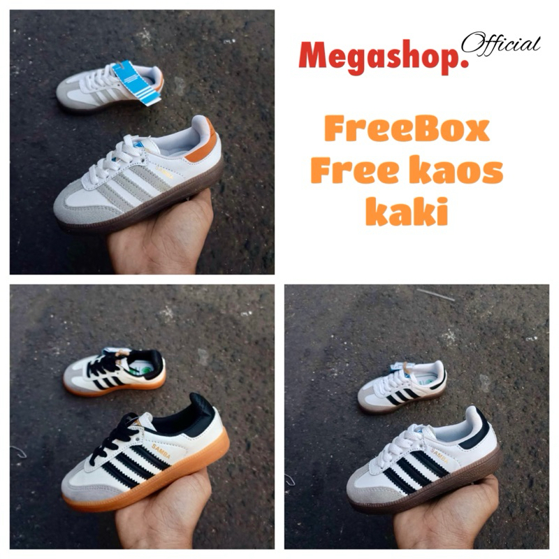 Sepatu Anak Adidas Samba Putih Hitam High Quality