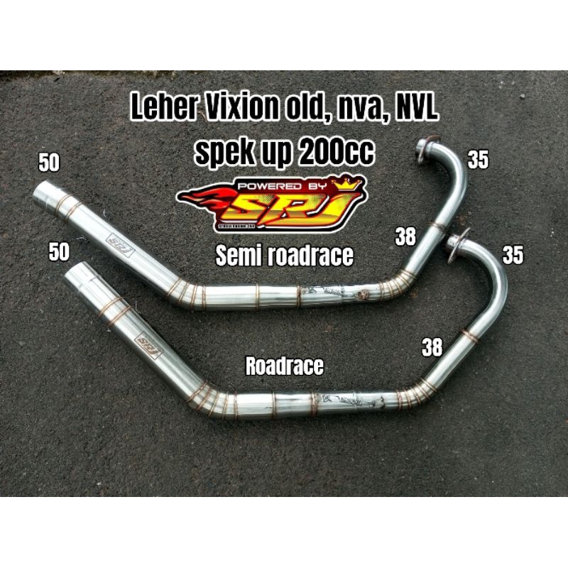 terlaris leher header pipa knalpot srj racing 354 inlet 50mm 35 38 Vixion new old nva nvl roadrace n