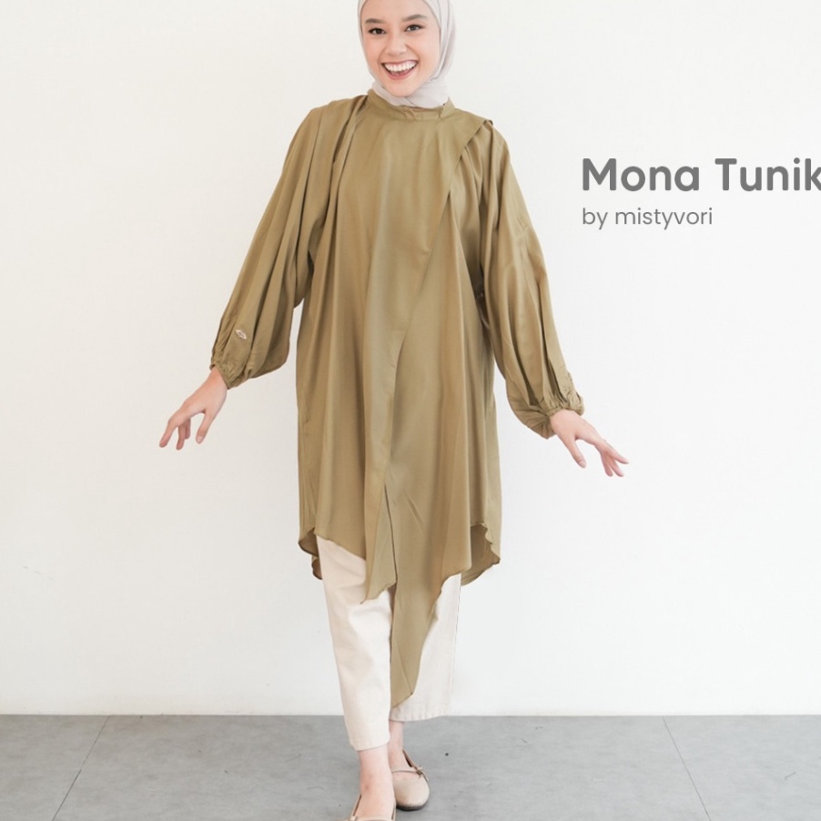 Nzs86 MISTYVORI  Mona Tunik Atasan Wanita Soft Cotton Premium