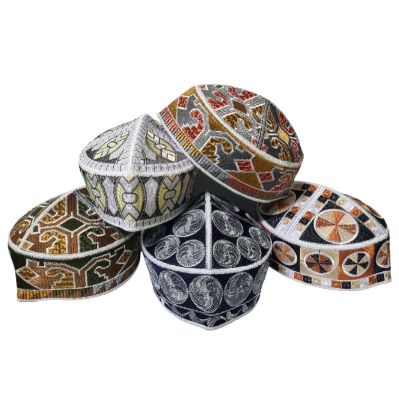 Peci PAKISTAN BORDIR PRIMER Murah , Peci Pakistan Motif Ovais , Kopiah Pakistan Bordir , Songkok Pak