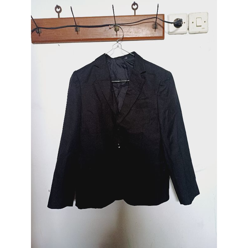 blazer jas kerja formal hitam second wanita