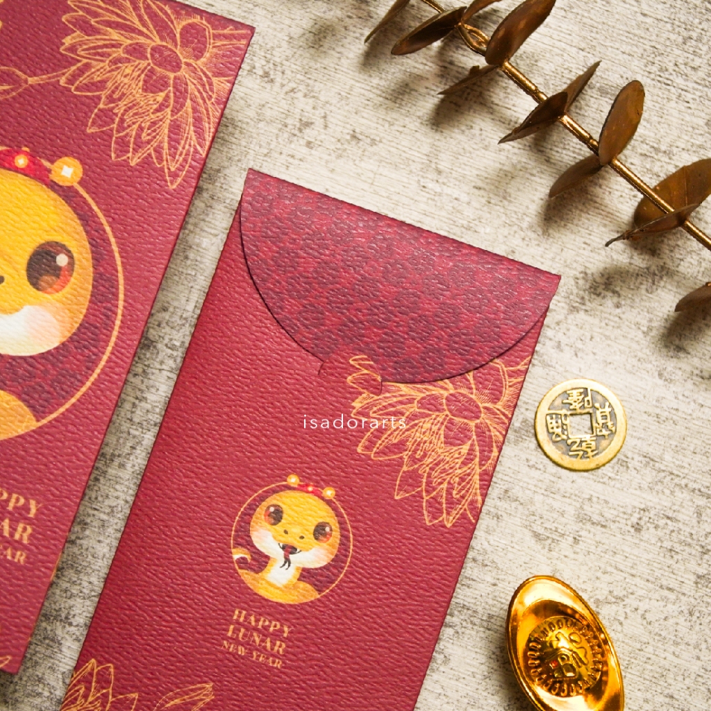 

HJK 10pcs Angpao Imlek Premium 2025 Ular Snake Hong Bao Amplop Uang Angpau Sincia CNY - Long