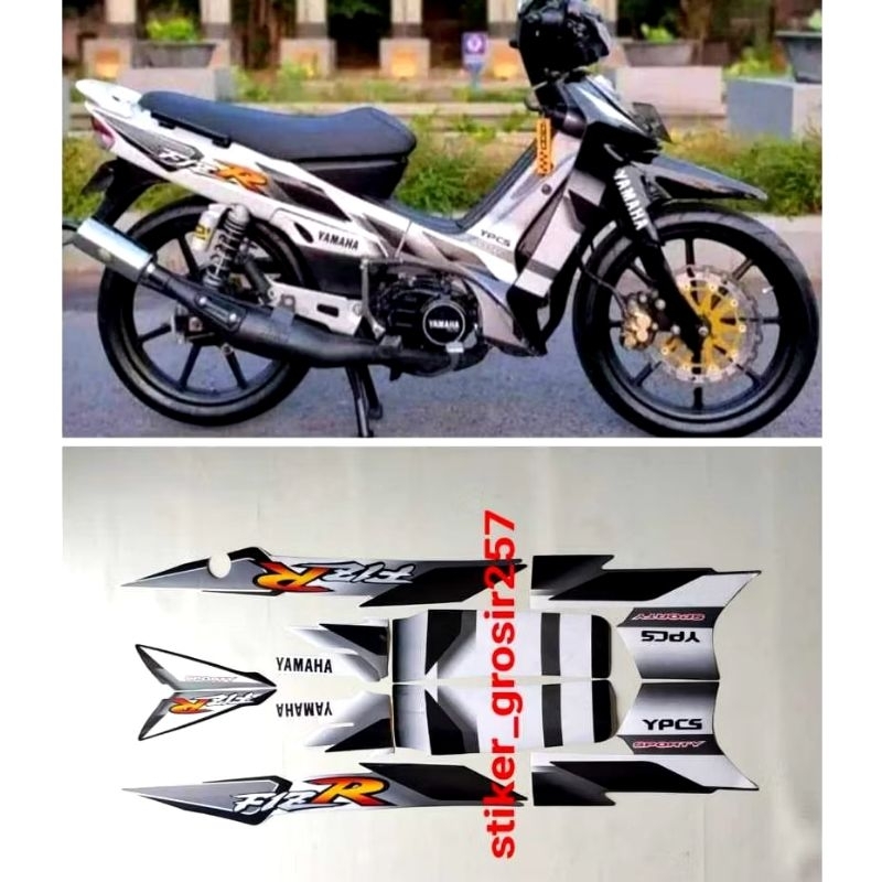 STIKER STRIPING LIS BODY F1ZR FIZR 2001 2002 WARNA PUTIH HITAM STANDAR