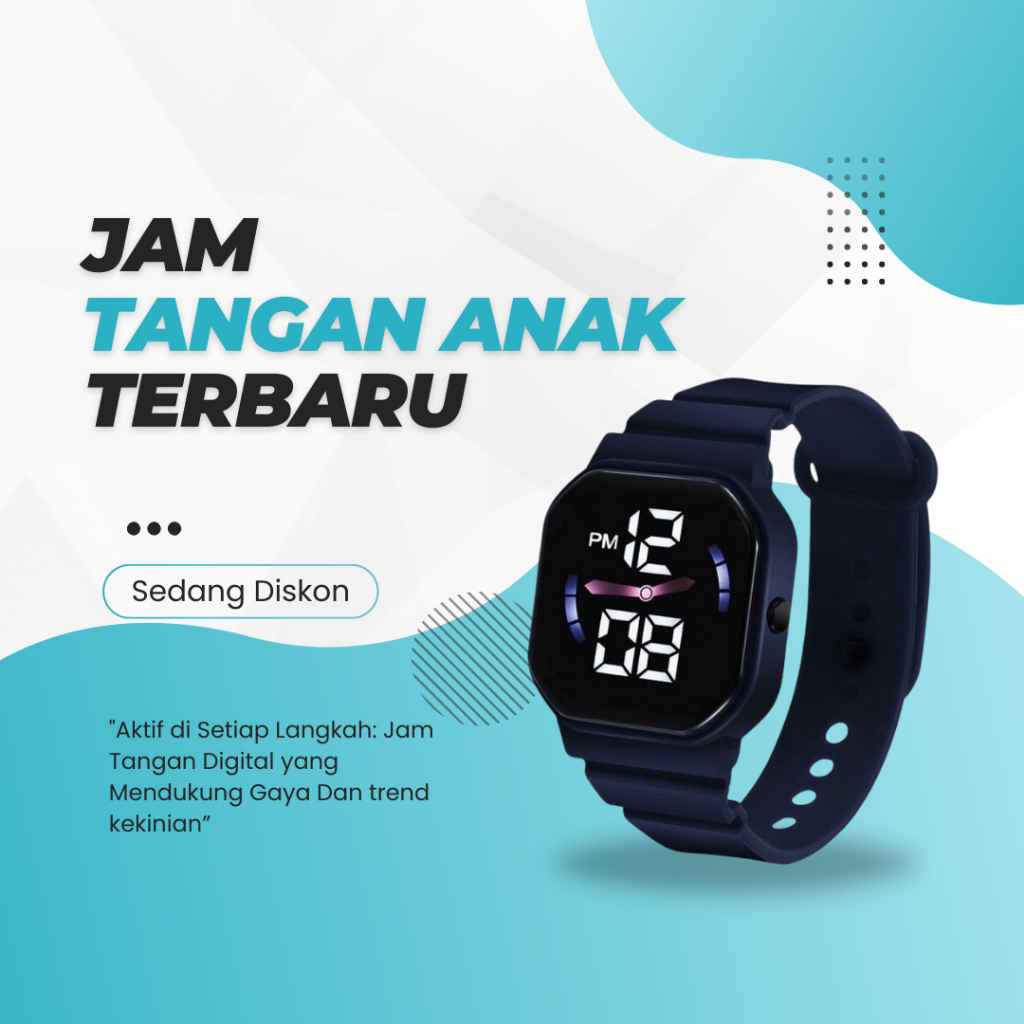 Jam Tangan Anak Laki-Laki Digital LED Tahan Air Cocok Untuk Remaja