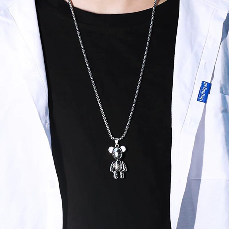Kalung Baja Titanium Liontin Hip-Hop Kalung liontin Boneka