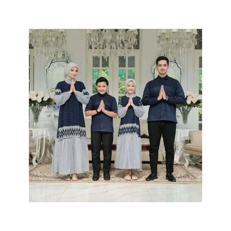 couple tenun keluarga - baju couple tenun - gamis raya tenun - gamis muslim terbaru - gamis kombinas
