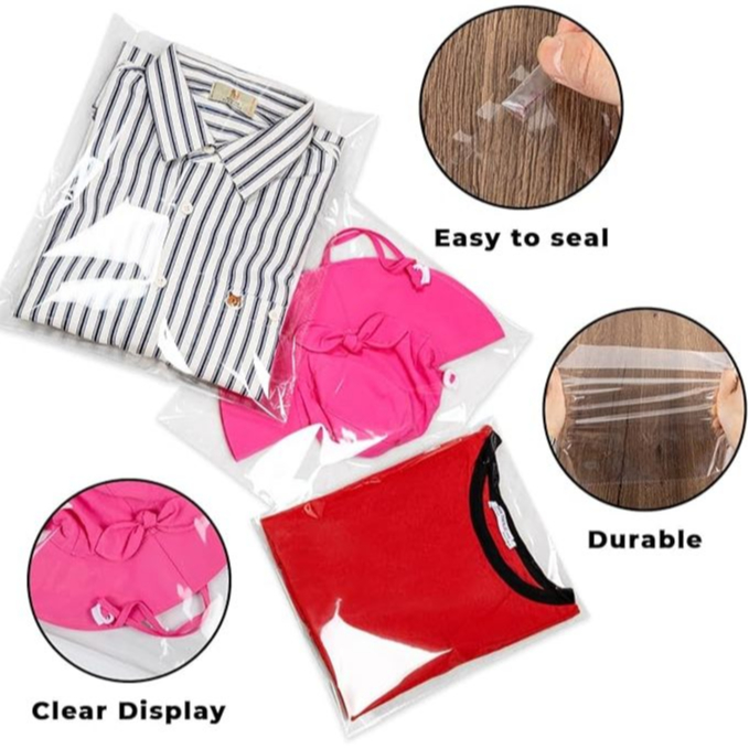 PLASTIK OPP PACKING BAJU BENING 35X39 - 30X37 - 28X35 - 25X35 - 22X27 - 21X27 - 20X27 ISI 100 LEMBAR