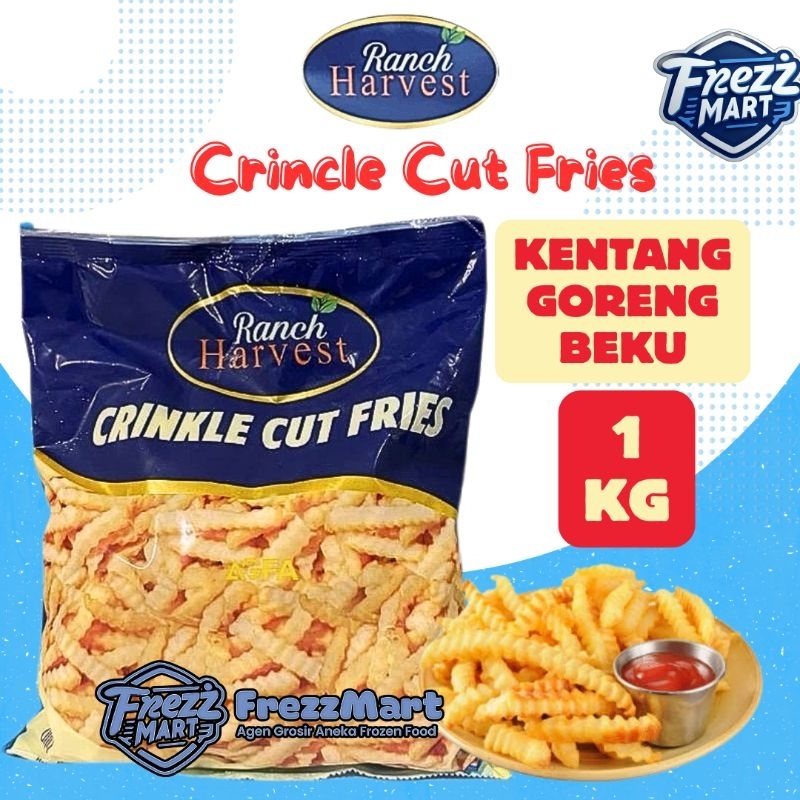 

Ranch Harvest Crincle Cut Fries 1kg Kentang Goreng French Fries Bentuk Bergelombang Beku Frozen Food