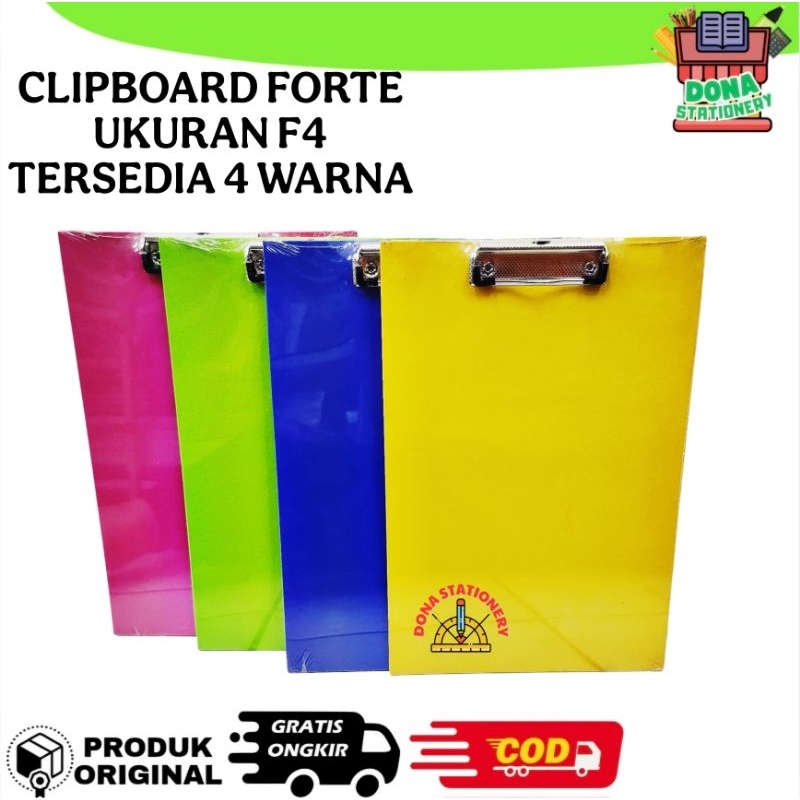

[ 1 PCS ] CLIPBOARD FORTE F4 | PAPAN JALAN | PAPAN UJIAN F4 | PAPAN UJIAN WARNA-WARNI