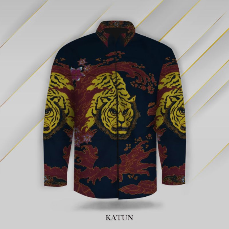 kain batik tulis pria bahan katun motif harimau. batik fashion pria batik tulis