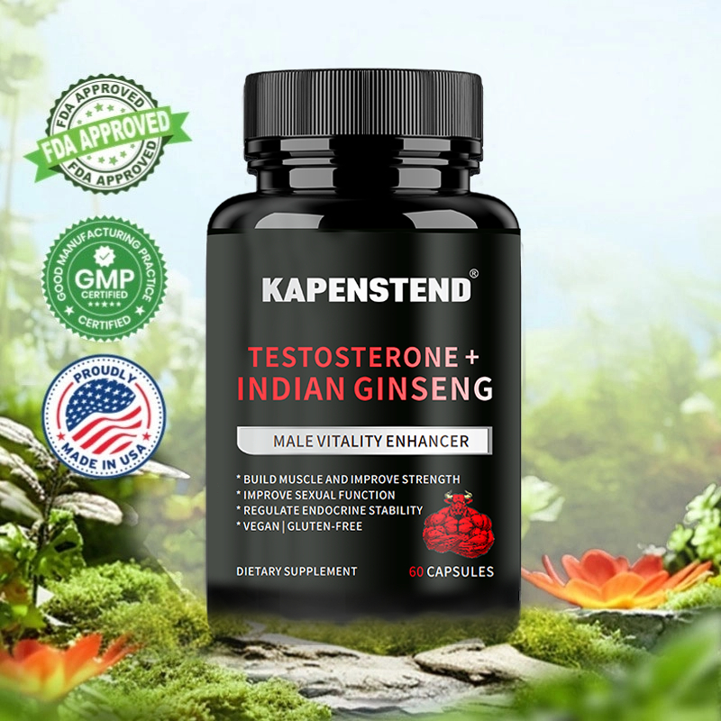 KAPENSTEND Horny Goat Weed, Tongkat Ali, Ginseng India Testosteron Horny Goat Weed, Suplemen Daya Ta
