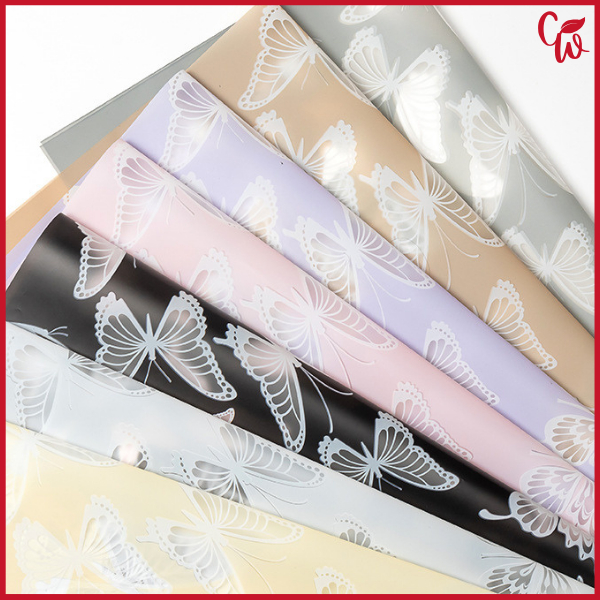 

Kertas Buket Motif Kupu Kupu Butterfly Tatto Flower Wrapping Cellophane Bouquet Ecer Perlembar KB6196