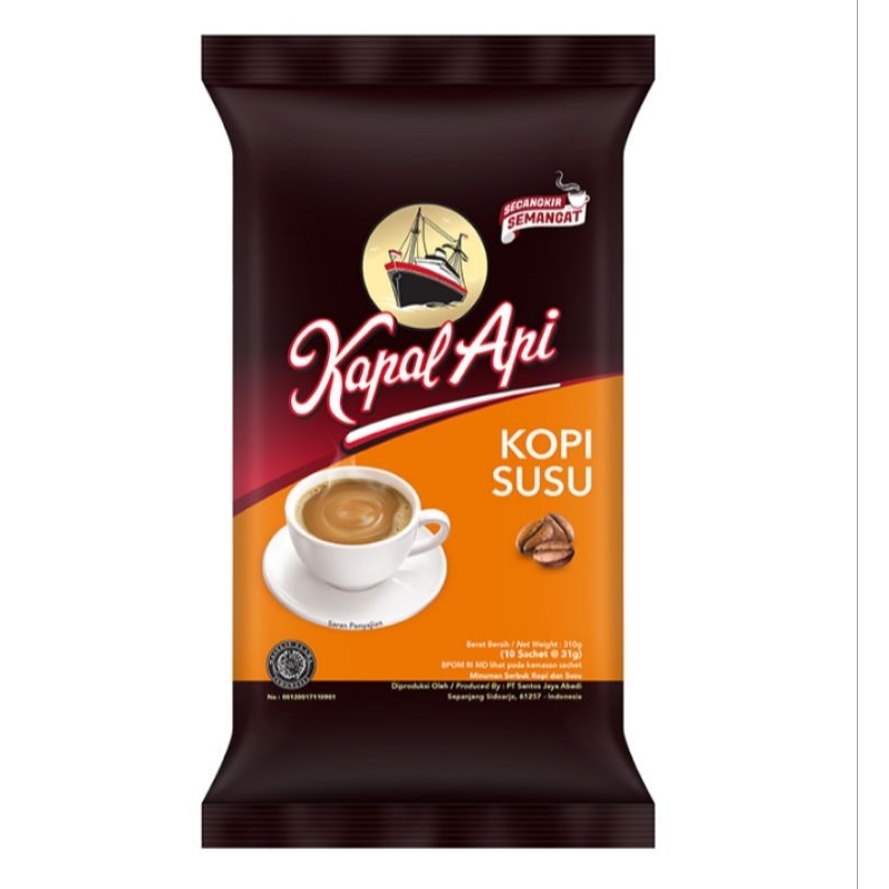 

Kapal api kopi susu instan 10 sachet x 31 gram