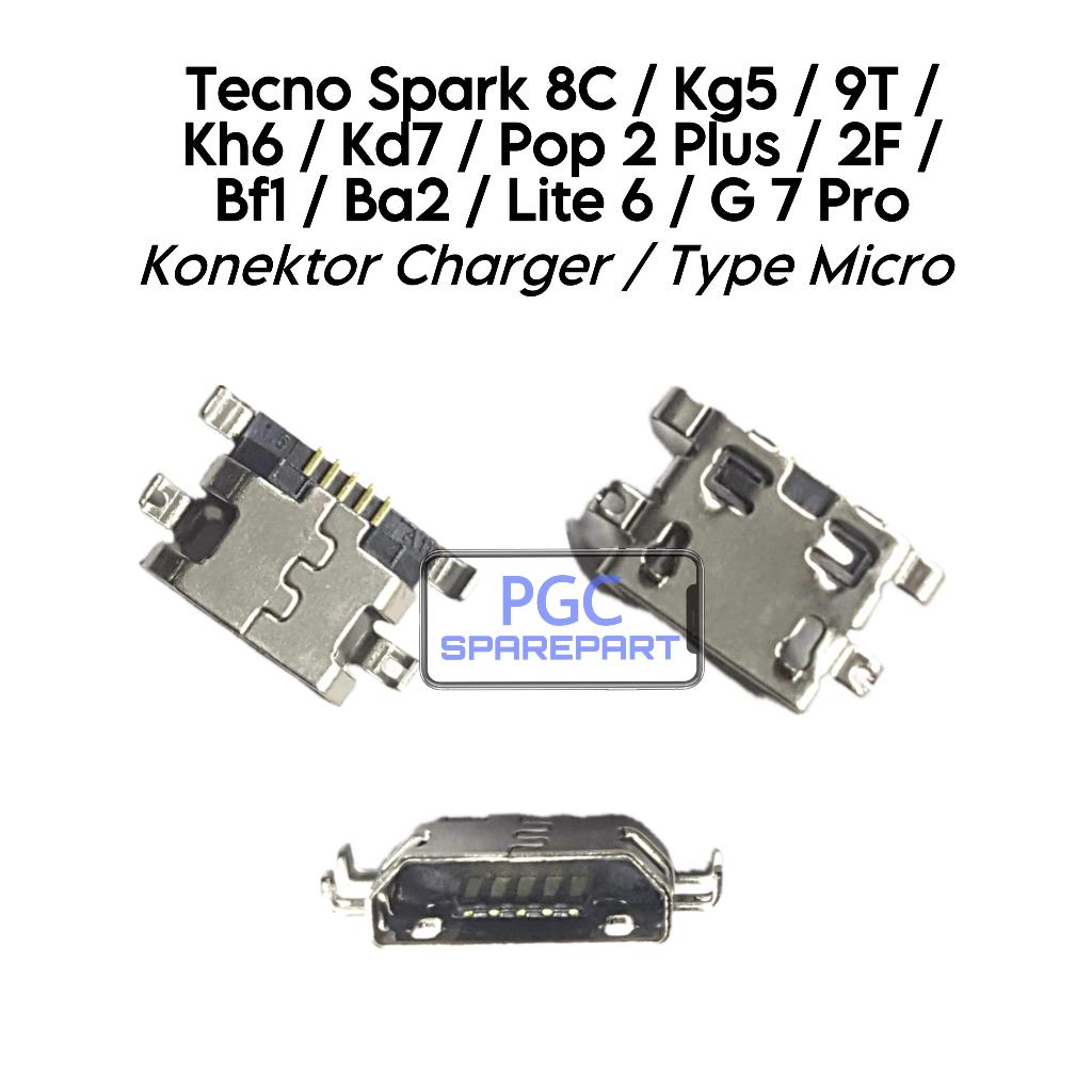 Konektor Charger Only Tipe ( Micro ) Tecno Spark 8C / Spark 9T / Pop 2+ / Pop 2 Plus / Lite 6 / G7 P