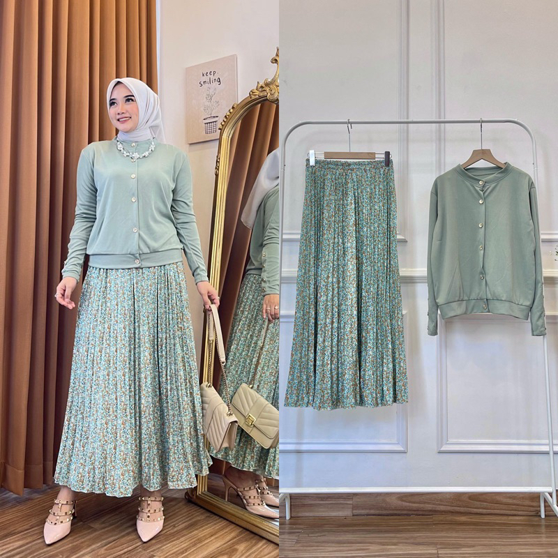 SETELAN ROK DAN TUNIK TERPISAH / SET ROK PLISKET PREMIUM / SET ROK FULL PLISKET / SETROK BY MOSCA