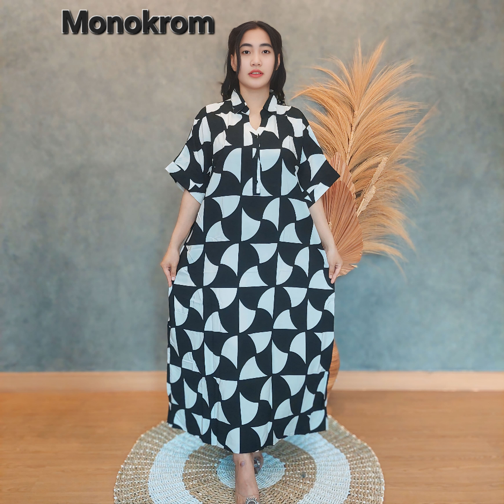 Limited Edition Kartika Batik Longdress Kinara Ismaya Kerah Kemeja Daster Lengan Pendek Rayon Premiu