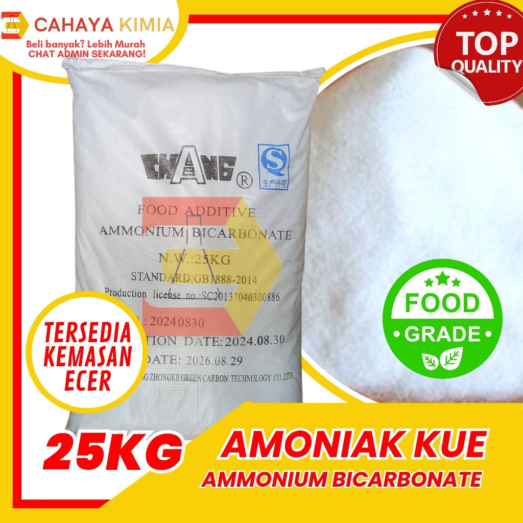 

Amoniak Kue (Ammonium Bicarbonate) 1 zak (25 kg) GOSEND GRAB INSTANT ONLY