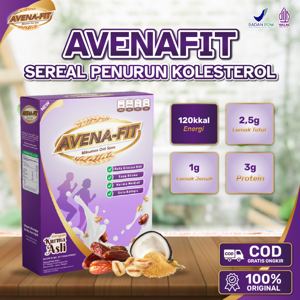 

Avenafit - Sereal Kurma Penurun Kolestrol Tinggi Menyehatkan Jantung BPOM Asli Original