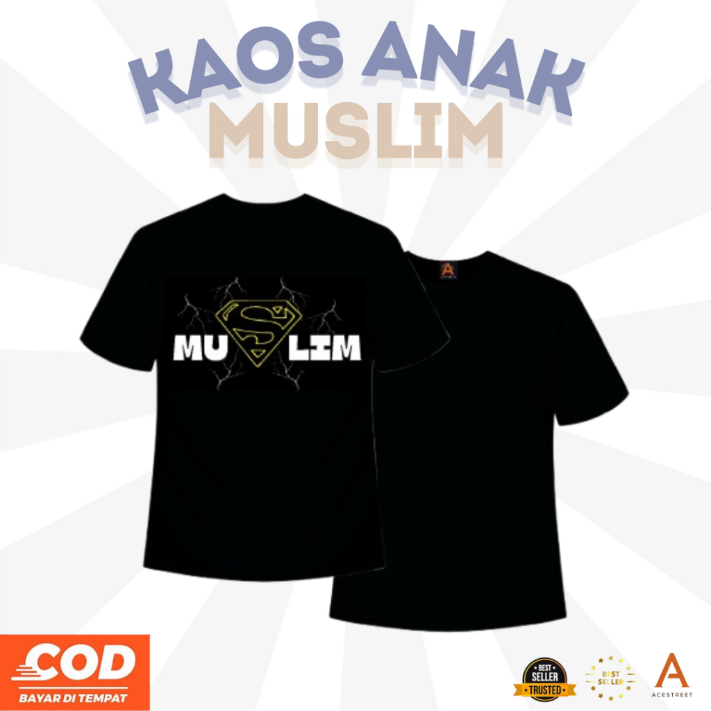 Kaos Muslim Anak | Kaos Anak Kualitas Premium kain  Katun Combed 24s | Katun Kombed 24s Garansi 100%