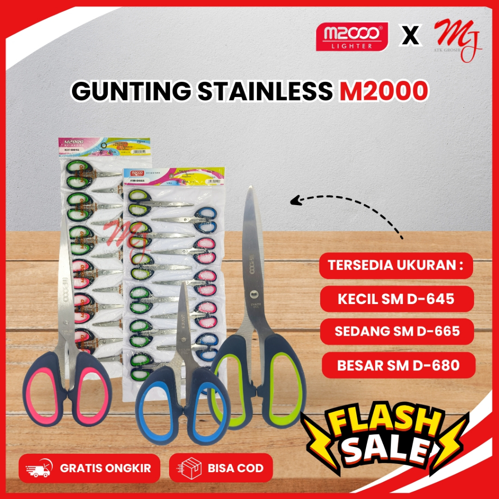 

(12 pcs) Scissors / Gunting Kertas Renteng Serbaguna M2000 SM D