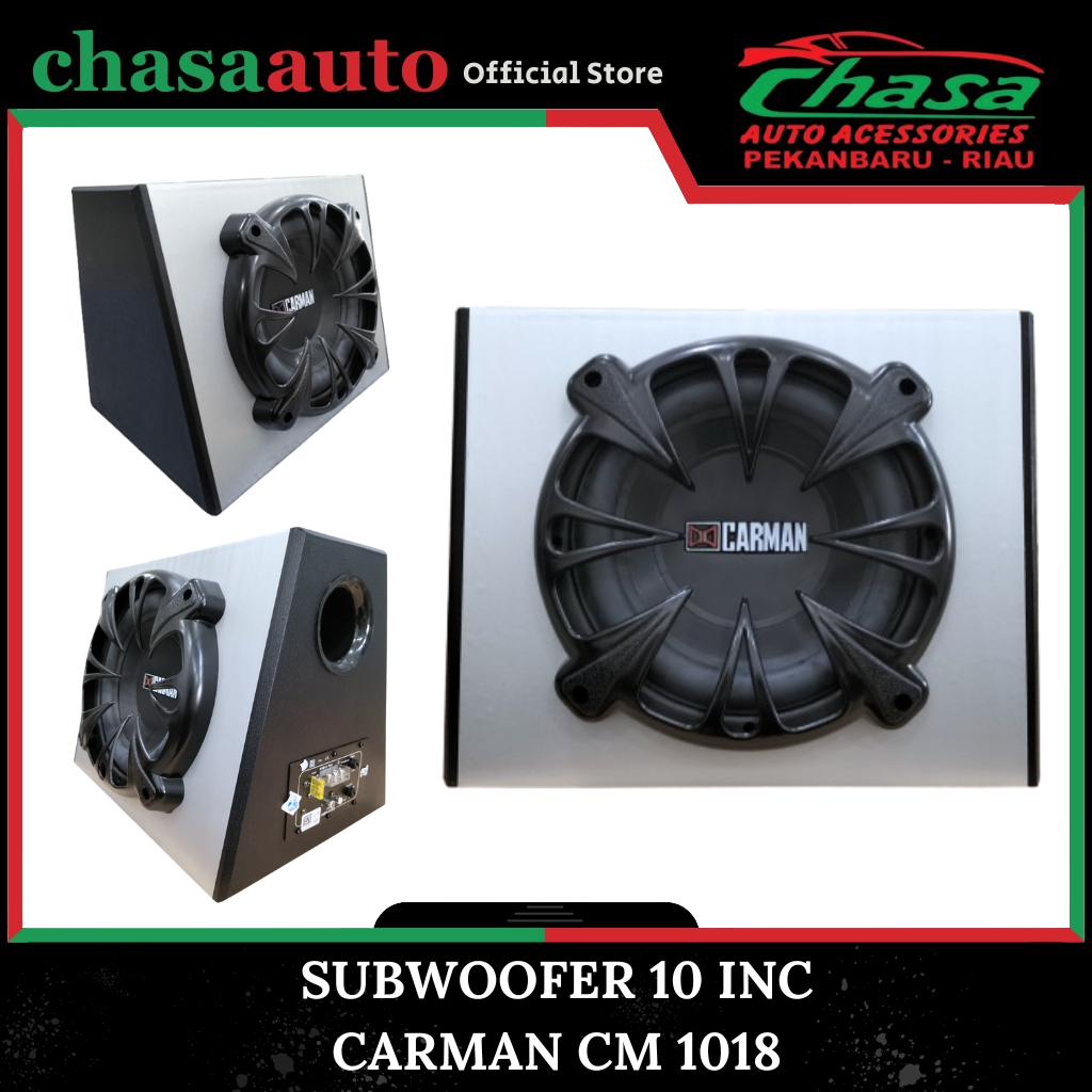(CHASA) SUBWOOFER AKTIF CARMAN 10 INCH INCI CM 1018 SPEAKER AUDIO MOBIL BASS BOX