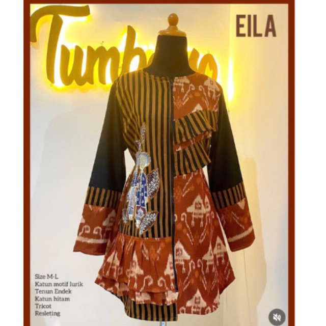 Eila- Tunik batik wanita premium bu Tumbasso.id Atasan wanita lurik batik etnik kekinian modern baju