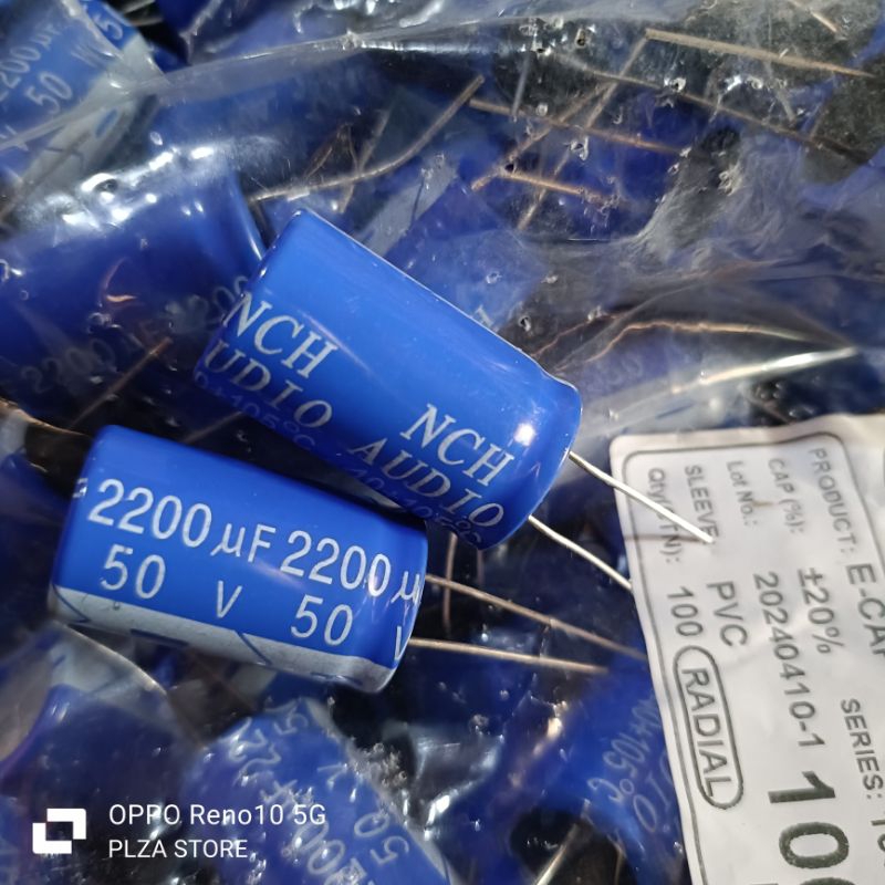 Capasitor elco 2200uf 50v NCH Audio original warna biru elko 50volt 2200uf mikro