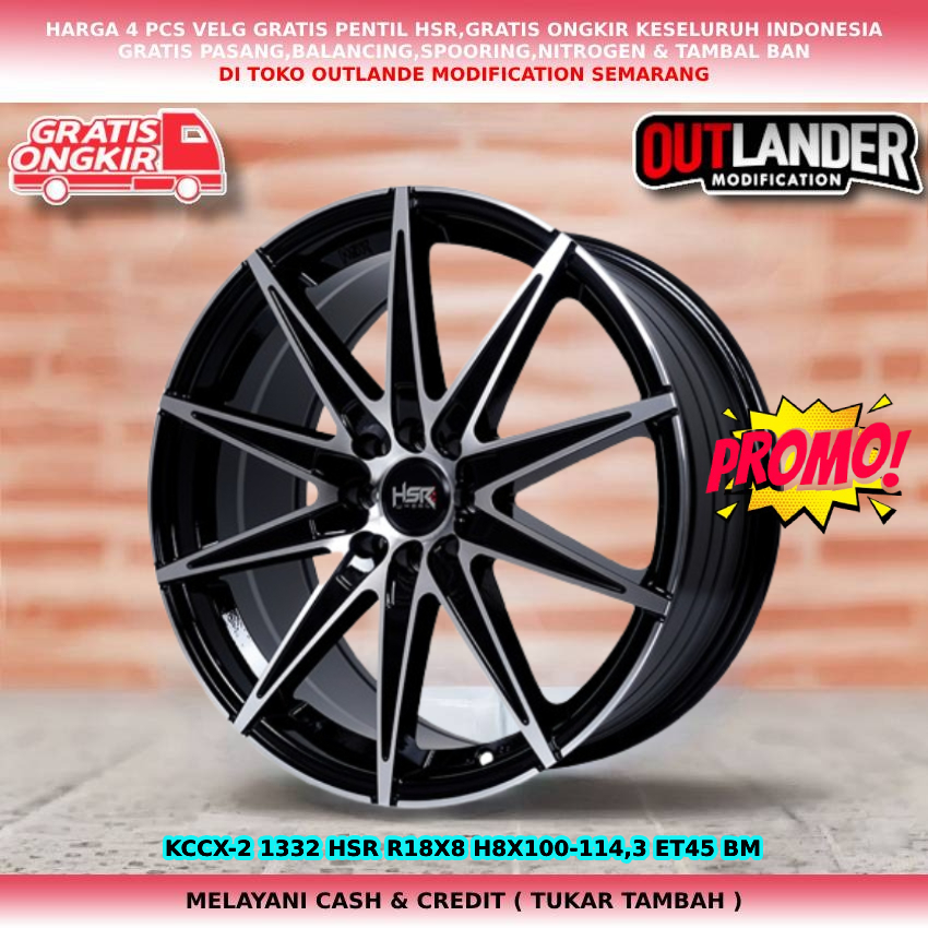 Velg racing hsr kccx ring 18 untuk mobil raize rocky avanza xenia livina confero pelek ring 18