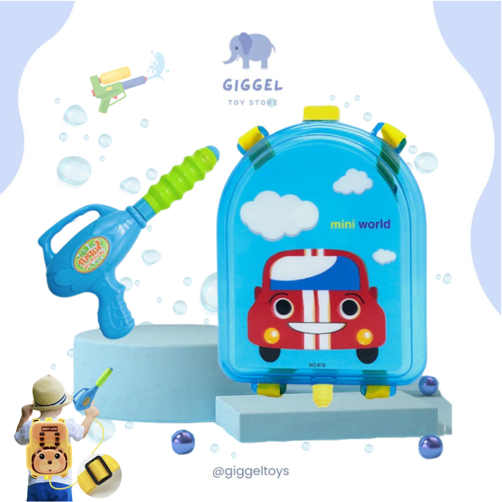 [ Giggel ] Backpack Pistol Air Mainan Kapasitas Besar 2000ML / Ransel Pistol Air Water Gun / Tas